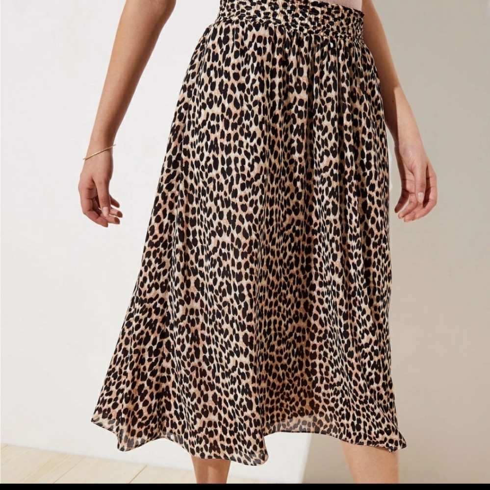 Loft Leopard Skirt